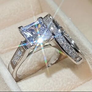 🆕💍 Engagement/Wedding Band Set - Size 8
